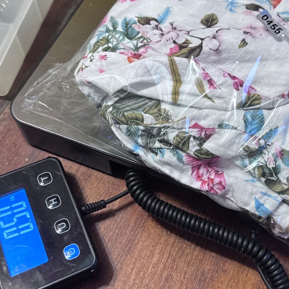 Saint Tropez West Floral Linen Blend Babydoll Top 1X Pink White Roll Tab Sleeve‎ - Picture 14 of 14